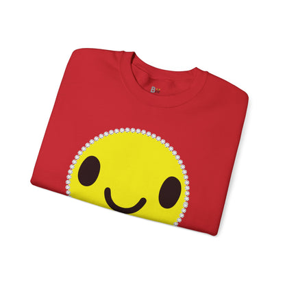 Boujee Smiley Face Yellow - Heavy Blend™ Light Colors Crewneck Sweatshirt