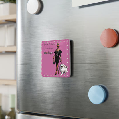 Bee Boujee in PEARLS - Porcelain Magnet, Square PINK