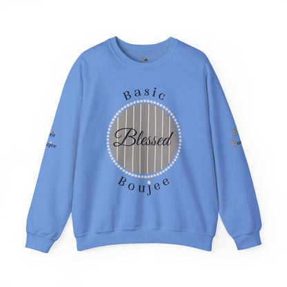 Basic Boujee Blessed - Heavy Blend™ Light Colors Crewneck Sweatshirt