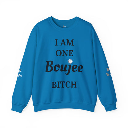 I Am One Boujee Bitch - Heavy Blend™ Light Colors Crewneck Sweatshirt