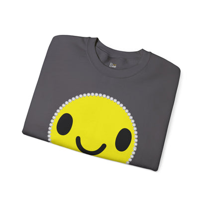 Boujee Smiley Face Yellow - Heavy Blend™ Dark Colors Crewneck Sweatshirt