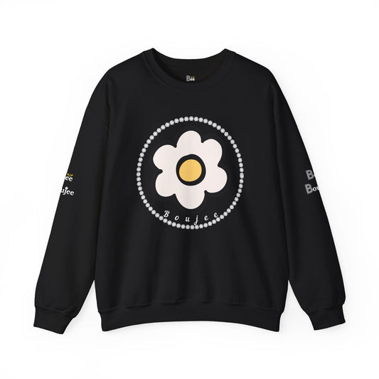 Boujee White Gold Flower White - Heavy Blend™ Dark Colors Crewneck Sweatshirt