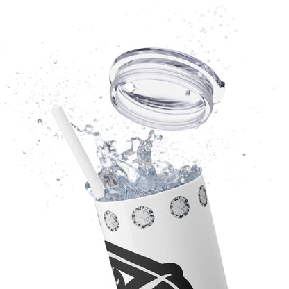 Boujee Yet Humble & Basic in DIAMONDS - Skinny Tumbler with Straw, 20oz