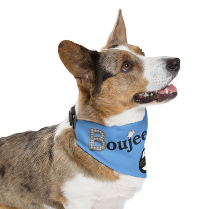 Boujee Barker Bandana BLUE - Pet Collar EXTRA LARGE