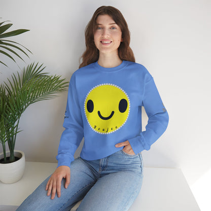 Boujee Smiley Face Yellow - Heavy Blend™ Light Colors Crewneck Sweatshirt