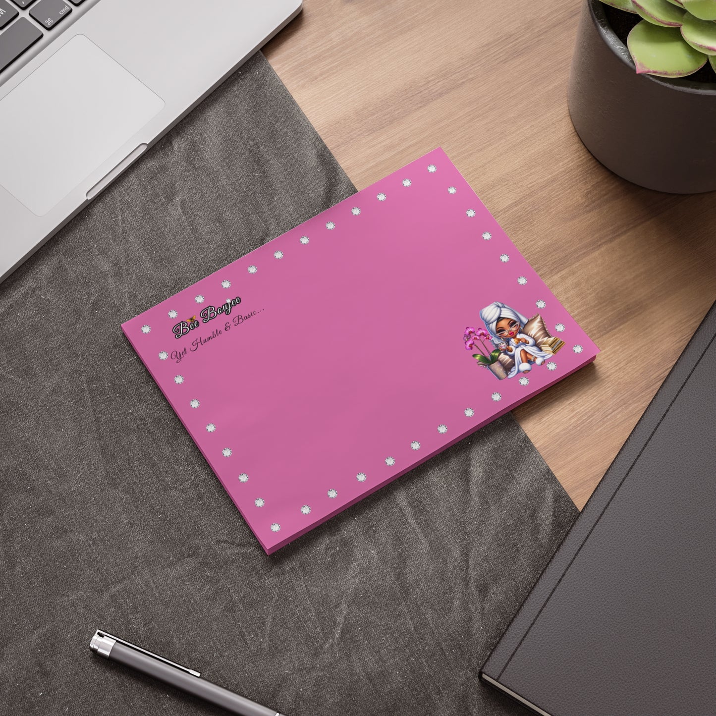 Bee Boujee DIAMONDS Spa 01 - Post-it® Note Pad PINK 8x6