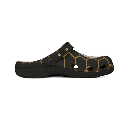 Boujee & Blessed Golden Honeycomb Clogs with Charms