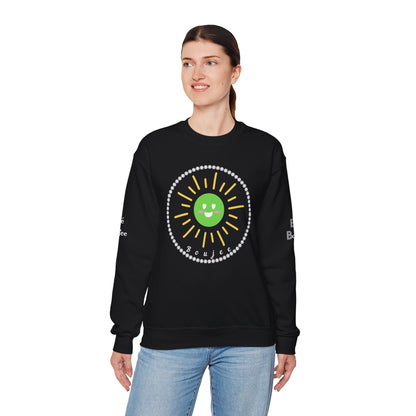 Boujee Sunshine Smiley Face Green - Heavy Blend™ Dark Colors Crewneck Sweatshirt