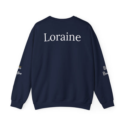 Bee Boujee - Boujee Smiley Face Turquoise in Diamonds Heavy Blend™ Dark Colors Crewneck Sweatshirt
