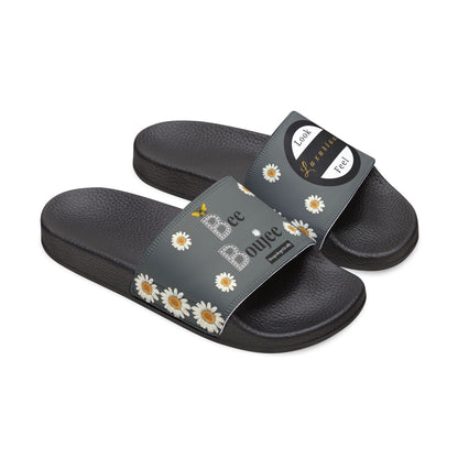 Bee Boujee - DARK GREY Flowers Women's Removable-Strap Sandals
