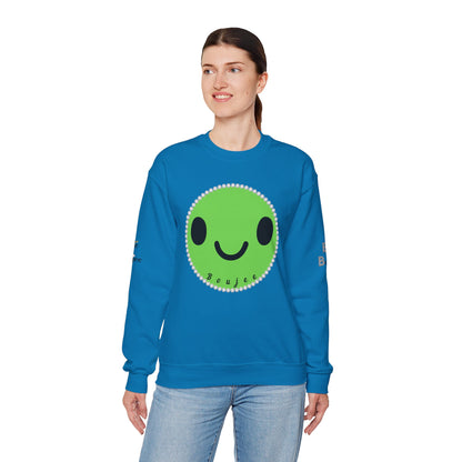 Boujee Smiley Face Green - Heavy Blend™ Light Colors Crewneck Sweatshirt