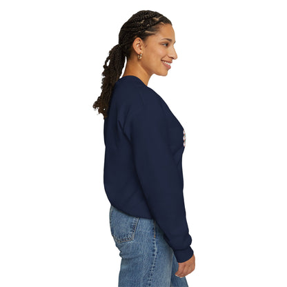 Bee Boujee - Boujee Smiley Face Turquoise in Pearls Heavy Blend™ Dark Colors Crewneck Sweatshirt