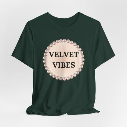Velvet Vibes Pearl-Framed Luxe Tee