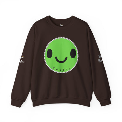 Boujee Smiley Face Green - Heavy Blend™ Dark Colors Crewneck Sweatshirt