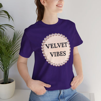 Velvet Vibes Pearl-Framed Luxe Tee