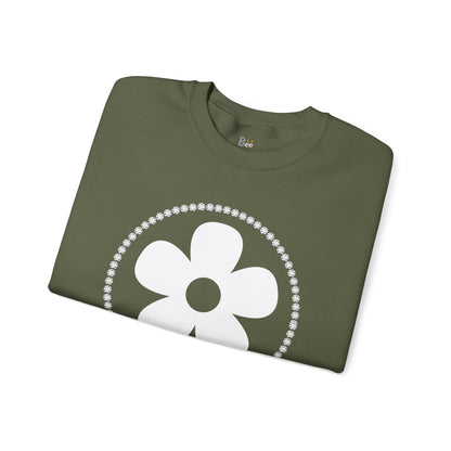 Boujee Flower White - Heavy Blend™ Dark Colors Crewneck Sweatshirt