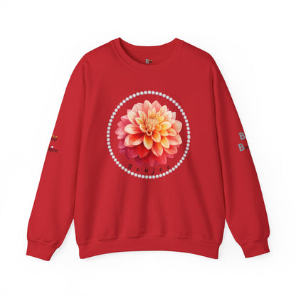 Boujee Flower Pink Yellow - Heavy Blend™ Light Colors Crewneck Sweatshirt