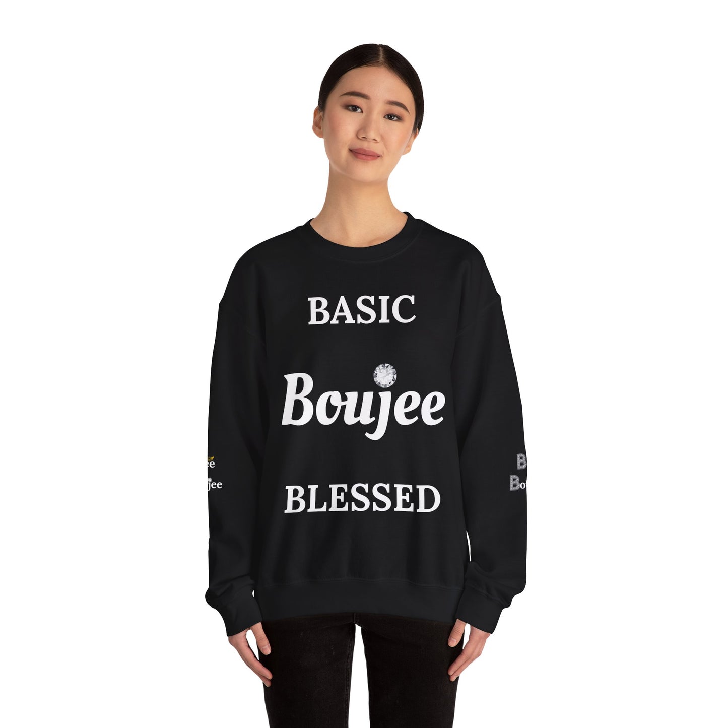 Basic Boujee Blessed - Heavy Blend™ Dark Colors Crewneck Sweatshirt