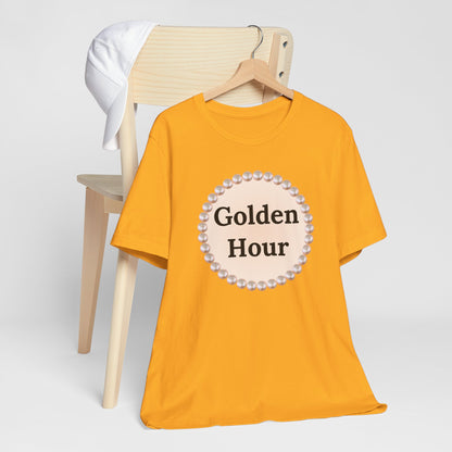 Golden Hour Pearl-Framed Luxe Tee