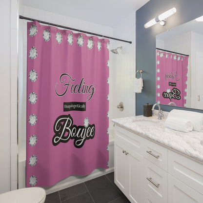 Feeling Boujee - Shower Curtain PINK with DIAMONDS