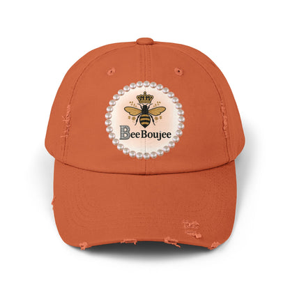 Bee Boujee Distressed Pearl-Emblem Cap