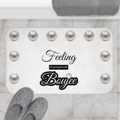 Feeling Boujee - Bath Mat WHITE with PEARLS