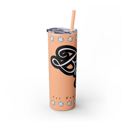 Boujee Yet Humble & Basic in DIAMONDS - Skinny Tumbler with Straw, 20oz