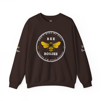 Don't Mind My Basic 'Cause I'm Still Boujee - Heavy Blend™ Dark Colors Crewneck Sweatshirt