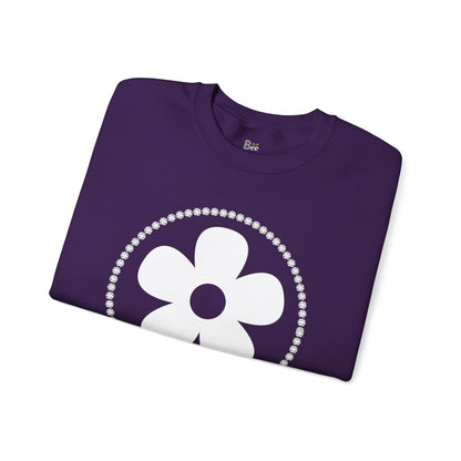 Boujee Flower White - Heavy Blend™ Dark Colors Crewneck Sweatshirt