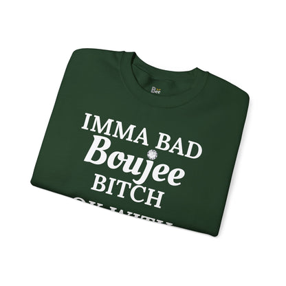 Imma Bad Boujee Bitch Ok With "Beeing" Alone - Heavy Blend™ Dark Colors Crewneck Sweatshirt