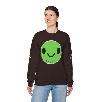 Boujee Smiley Face Green - Heavy Blend™ Dark Colors Crewneck Sweatshirt