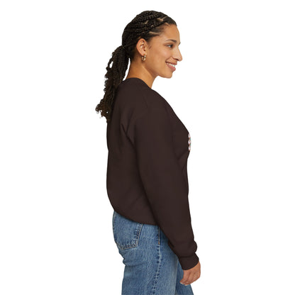 Bee Boujee - Boujee Smiley Face Turquoise in Pearls Heavy Blend™ Dark Colors Crewneck Sweatshirt