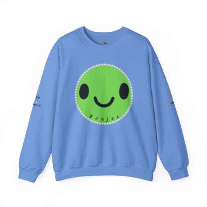 Boujee Smiley Face Green - Heavy Blend™ Light Colors Crewneck Sweatshirt