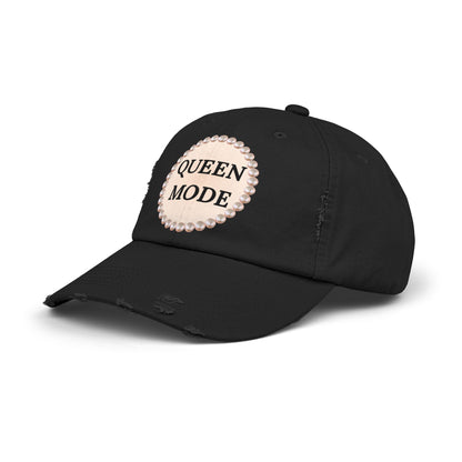 Queen Mode - Distressed Pearl-Emblem Cap