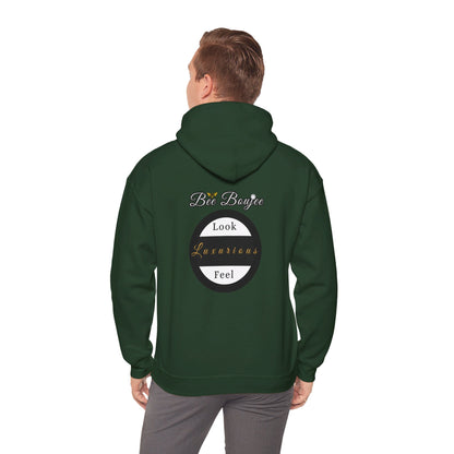 Halloween Booo in Boooujee Heavy Blend™ Hooded Sweatshirt - BROWN SKIN TONE