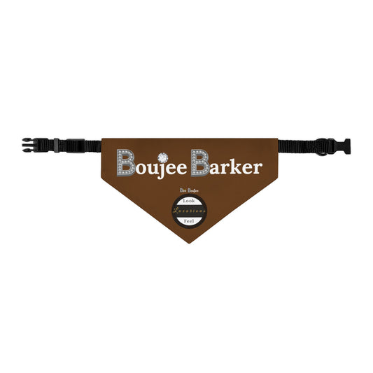 Boujee Barker Bandana BROWN - Pet Collar MEDIUM