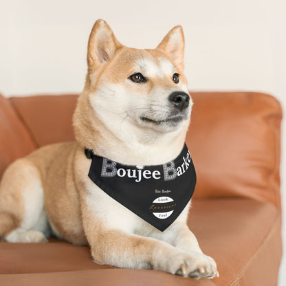 Boujee Barker Bandana BLACK - Pet Collar MEDIUM