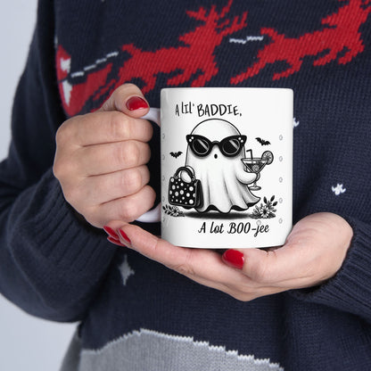Halloween Lil' Baddie Lot Boojee WHITE Ceramic Mug, 11oz