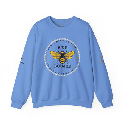 Don't Mind My Basic 'Cause I'm Still Boujee - Heavy Blend™ Light Colors Crewneck Sweatshirt