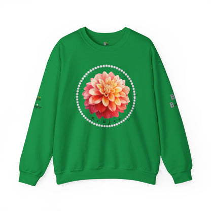 Boujee Flower Pink Yellow - Heavy Blend™ Light Colors Crewneck Sweatshirt