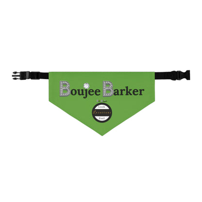 Boujee Barker Bandana GREEN - Pet Collar LARGE