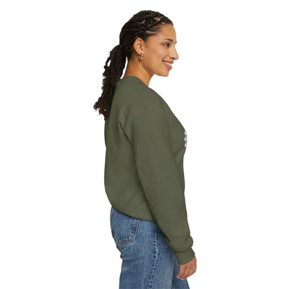 Bee Boujee - Boujee Smiley Face Turquoise in Pearls Heavy Blend™ Dark Colors Crewneck Sweatshirt