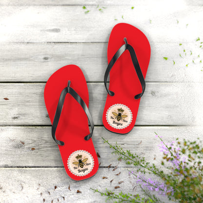 The Boujee Hive RED Flip Flops - LARGE