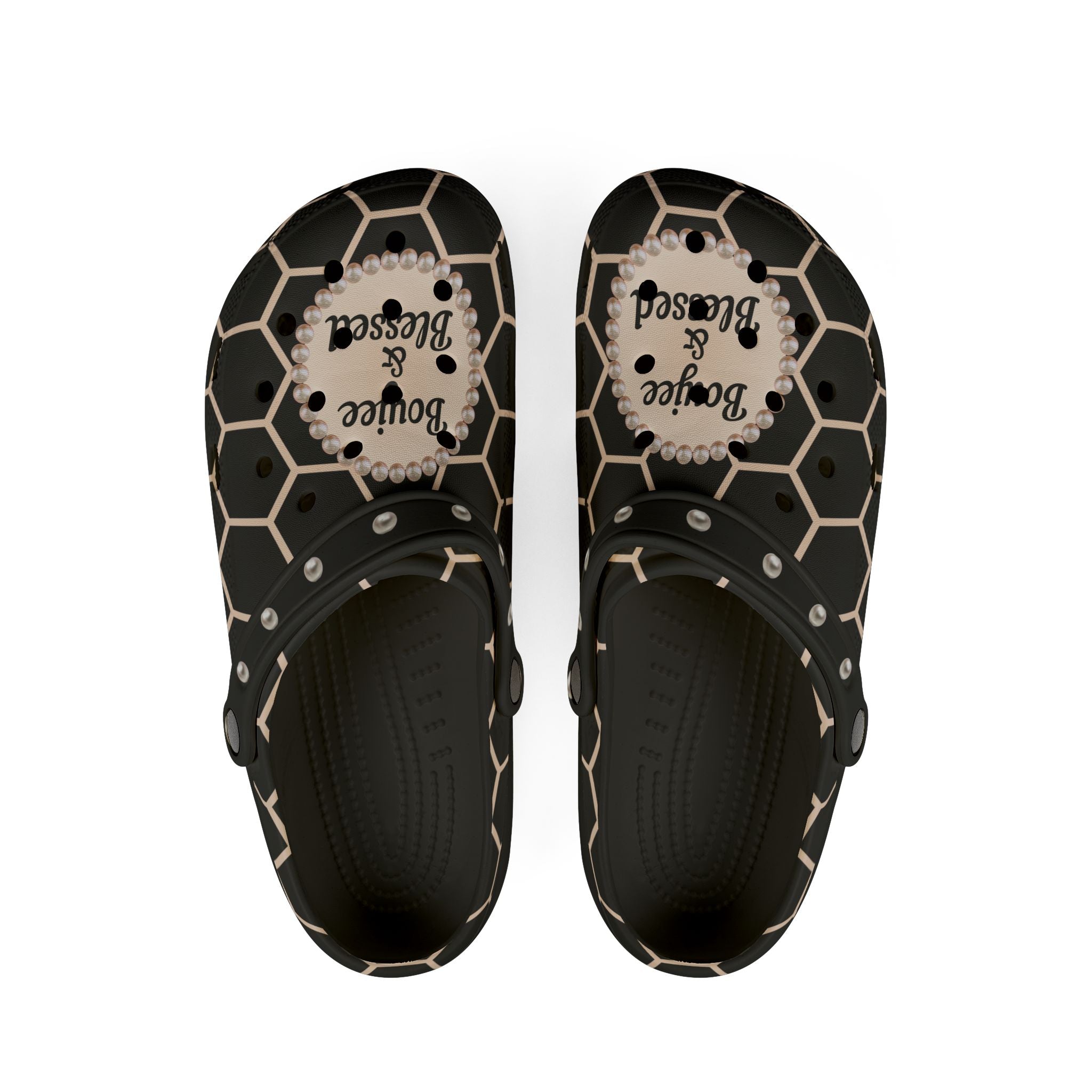 Boujee & Blessed Peach Honeycomb Clogs with Charms – Bee Boujee