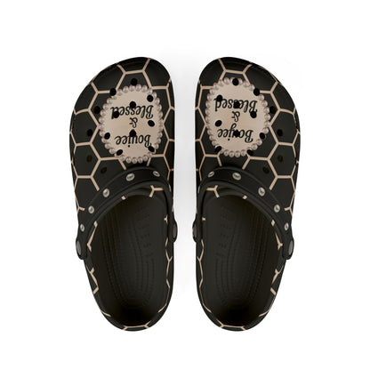 Boujee & Blessed Peach Honeycomb Clogs with Charms
