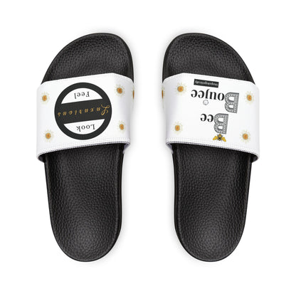 Bee Boujee - WHITE Flowers Women's Removable-Strap Sandals