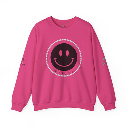 Boujee Smiley Face Black - Heavy Blend™ Light Colors Crewneck Sweatshirt