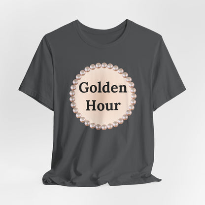 Golden Hour Pearl-Framed Luxe Tee