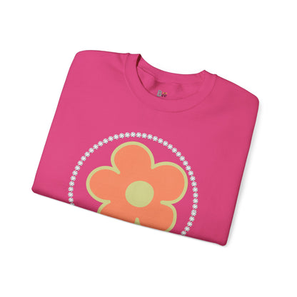 Boujee Flower Orange Green - Heavy Blend™ Light Colors Crewneck Sweatshirt