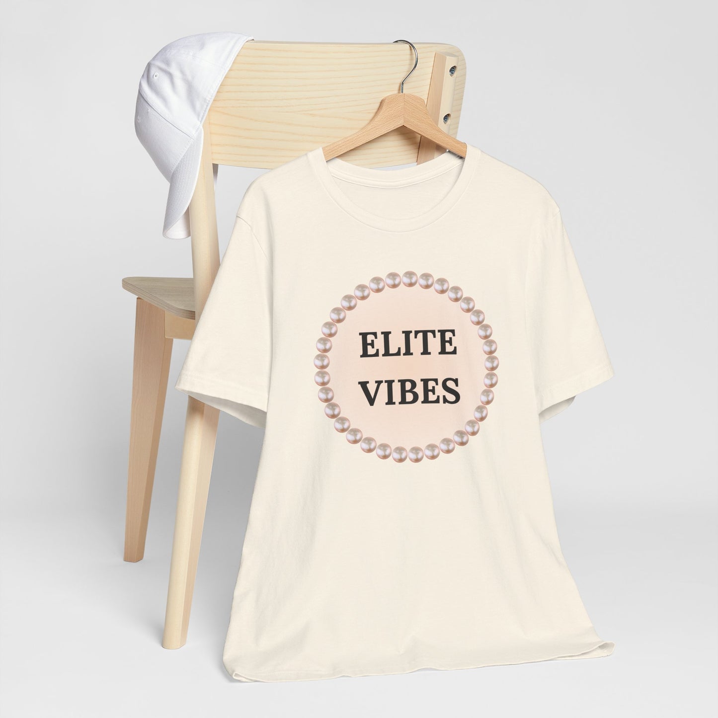 Elite Vibes Pearl-Framed Statement Tee